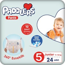 Zemira Paddlers Külot Bebek Bezi 5 Numara Junior 24 Adet (11-18 Kg) Eko Paket