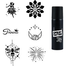 Zemira Mandala Peri Spray Tattoo Geçici Dövme Seti Dark Siyah Sprey