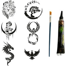 Zemira Vahşi Güzellikler Tüp Kına Fırça Hediyeli Tattoo Geçici Dövme Seti