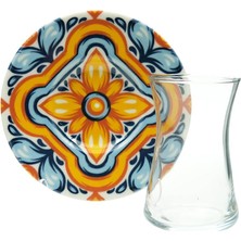 Zemira Tulu Porselen Heybeli 6 Kişilik 12 Parça Çay Seti 160 ml