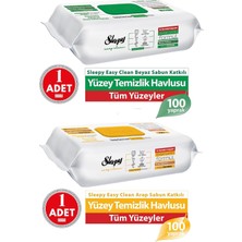 Zemira Sleepy Easy Clean Yüzey Temizlik Havlusu 100'LÜ Arap Sabunu Katkılı 100' Lü