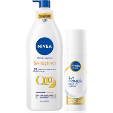 Zemira Sun SPF50 Güneş Nemlendirici Primer Makyaj Bazı 30ML Q10 Sıkılaştırıcı Vücut LOSYON400M