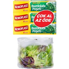 Zemira Koroplast 3'lü Çok Al Az Öde Ekonomik Paket Orta Boy 60'lı Buzdolabı Poşeti, Sızdırmaz & Bpa Içerme