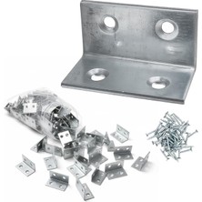 Zemira (25 Adet) Metal Köşebent 40X20X20 mm L Demiri Gönye Mobilya Dolap Duvar Sabitleme Bağlantı Aparatı