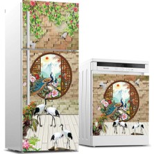 Zemira Buzdolabı Bulaşık Makinası Beyaz Eşya Sticker Kaplama Leylekler