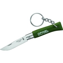 Zemira Opinel No 4 Anahtarlıklı Paslanmaz Çelik Çakı, Yeşil Ahşap Saplı