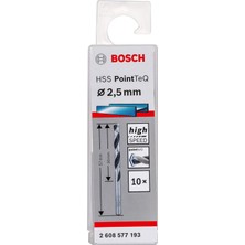 Zemira Professional 10 Adet Hss Spiral Matkap Ucu Pointteq (Metal Için, 2,5 x 30 x 57 Mm, Matkap Aks