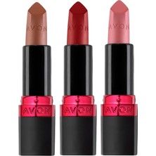 Zemira Avon Ultra Mat Marvellous Mocha, Red Supreme Pure Pink Üçlü Ruj Paketi