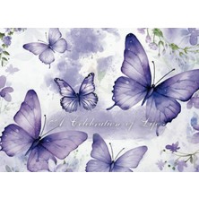 Zemira Independently Published Celebration Of Life Guest Book: Purple Butterflies Condolence Book Sign In