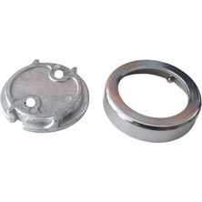 Zemira Askı Flanşı Metal Kapaklı Flanş Yuvarlak Dolap Elbise Askı Aparatı Krom (2 Adet)