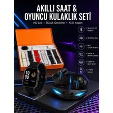 Hace Bazaar 7 Kordonlu Akıllı Saat ve  Kulaklığı Anc Özelliği Kulak Içi Mikrofonlu Sesli Görüşme -Hc