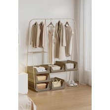 Zemira Mithra Life 6 Bölmeli Kayar Raf Organizer Dolap Içi Kıyafet Aksesuar Düzenleyici Bej 45X35 cm MIT12