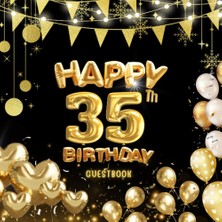 Zemira Happy 35TH Birthday Guest Book Balloon Gold Make Your 35TH Birthday Memorable With "35 And Prospero