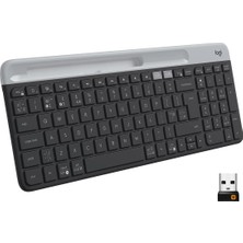 Zemira K580 Ince Çoklu Cihaz Özellikli Klavye, Kompakt Modern, Telefon Tutucu, 24 Ay Pil