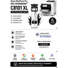 Oratek Epson EM-C8100RDWF Uyumlu C8101XL Bk Siyah Ithal Muadil Kartuş 20.000 Sayfa