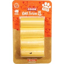 Zemira Cook Kaka Torbası, Büyük Boy, 4 Rulo x 30 Torba, 120 Adet, Kavun Kokulu, Turuncu