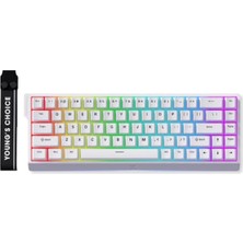 Zemira Mchose ACE68 E-Sport White%65 He Ice Switch Rgb Hotswap Mekanik Klavye