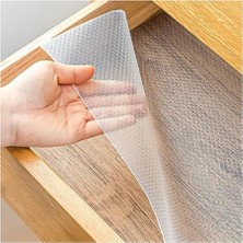 Zemira Raf Çekmece Örtüsü Eva Pıtırcık 45CM x 10 M – Kesilebilir Şeffaf & Eva Kaymaz Mat, Mutfa