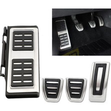 Ozkr Store Vw Golf 7 8 Passat B8 Tiguan 2 Touran 2 T-Roc T-Cross Arteon Polo 5 Uyumlu Geçme Manuel Pedal Seti 4 Parça Siyah Krom