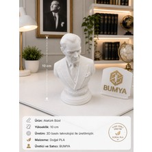 Bumya 10 cm Yüksekliğinde Beyaz Renk Atatürk Büstü