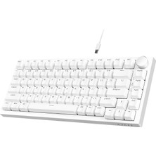 Zemira Beyaz Işıklı Swap Kablolu Mekanik Oyun Klavyesi | Ajazz AK820 Beyaz - Switch