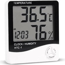 Zemira Wellhise Htc-1 Dijital Termometre Sıcaklık Nem Ölçer Higrometre Masa Alarm