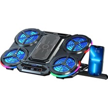 Zemira Frisby FNC-5270ST Ekstra Soğutucu Panelli Rgb Işıklı LCD Paneli 5 Fanlı Soğutucu S