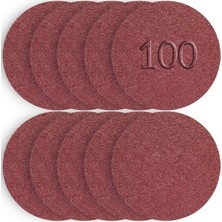 Zemira Telvesse 100 Adet Cırt Zımpara Matkap Spiral 115 mm Daire Zımpara Ahşap Metal Zımparası (50 Kum)