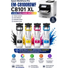 Oratek Epson EM-C8100RDWF Uyumlu C8101 Xl 4 Renk Ithal Muadil Kartuş Seti (Bk-C-M-Y) 20.000 Sayfa