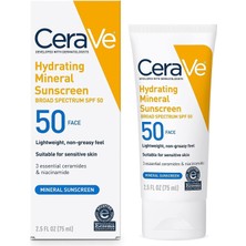 Zemira CERAVE%100 Mineral Güneş Spf 50 | Hassas Ciltler Için Çinko Oksit Titanyum Dioksit ile