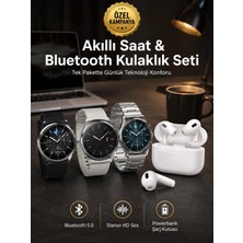 Hace Bazaar Aynalı Bluetooth Kulaklık Yeni Nesil Akıllı Saat Titreşimli Nabız Ölçer Spor Modları -Hcb