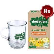 Zemira Doğadan Ayvalı Ihlamur Çay 18'li x 8 Doğadan Cam Bardak Hediyeli