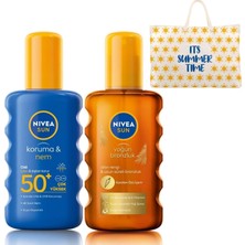 Zemira Nivea Sun Spf 50+ Koruma & 48 Saat Nemlendirme Güneş Kremi Sprey 200 ml Nivea Karoten Özlü Yoğun