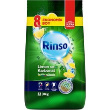Zemira Rinso Toz Çamaşır Deterjanı Limon Karbonat Renkliler Beyazlar Için 8 kg