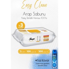 Zemira Sleepy Easy Clean Arap Sabunu Katkılı Yüzey Temizlik Havlusu 100' Lü x 3 Adet Toz Kovar