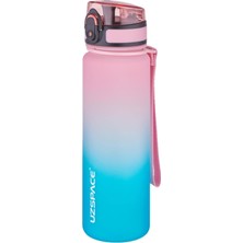Brf Store A2TOPTAN Uzspace Fiftyfifty 500ML Çift Renk Softtouch Ff Collection Tritan Su Matarası Pembe-Yeşil