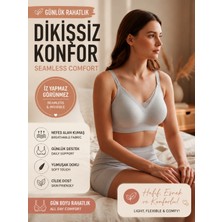 Nior Lifestyle Nior Açık Gri Dikişsiz Telsiz Bralet Sütyen, Yumuşak Göğüs Destekli Günlük Iç Giyim, Görünmez Esnek Konfor Sütyen