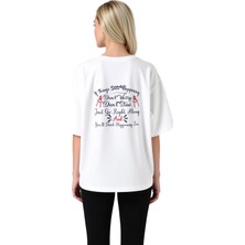 PayBuy Kadın Oversize Motivasyon Baskılı Tişört Pozitif Mesajlı Rahat Kesim Kısa Kollu Günlük Giyim Modern