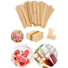Brf Store A2TOPTAN Pratik 50'li Ahşap Dondurma Çubuğu | Ahşap Küçük Magnum Dondurma Çubuğu Naturel 50'li Paket