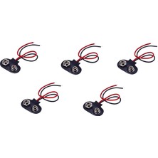 Brf Store A2TOPTAN 9 Volt Pil Başlığı 10 cm Kablolu, 5 Adet, IC-232,