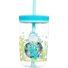 Brf Store A2TOPTAN Contigo Yüzen Köpek Balığı Pipetli Tritan Bardak 470 Ml, Mavi