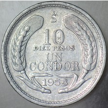 Banknoting Şili 10 Peso= 1 Condor 1958.