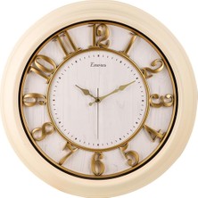 Brf Store A2TOPTAN Emores 46 cm Akar Saniye Sessiz Mekanizma Dekoratif Duvar Saati