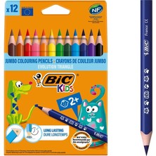 Brf Store A2TOPTAN Bıc Kids Evolution Üçgen Jumbo Kuru Boya Kalemi, 12'li Kutu, 2 Yaş ve Üzeri Çocuklar Için I