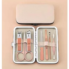 Brf Store A2TOPTAN 7 Parça Profesyonel Manikür Pedikür Seti, Tırnak Makası, Kaş Makası, Cımbız, Rose Gold No:2