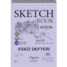 Brf Store A2TOPTAN Zigana B5 Spiralli Eskiz Defteri - 50 Yp, 120 gr Çizim Bloknotu, Sanat Defteri