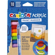 Brf Store A2TOPTAN Carioca Akrilik Paint Marker Su Bazli Fırça Uçlu 10'lu