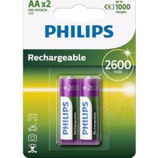 Brf Store A2TOPTAN Philips Çok Aşamalı Life Nimh Pil Aa Mignon 2600 Mah 2'li Paket