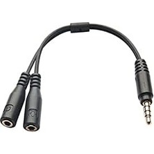 Brf Store A2TOPTAN Hytech HY-X77 Siyah Audio + Mic To 3,5mm 0.15M Kulaklık Çevirici