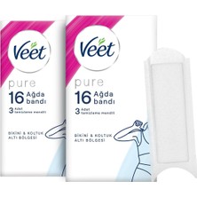Brf Store A2TOPTAN Veet Pure Hipoalerjenik Bikini & Koltuk Altı Ağda Bandı, (2 x 16 Adet)
